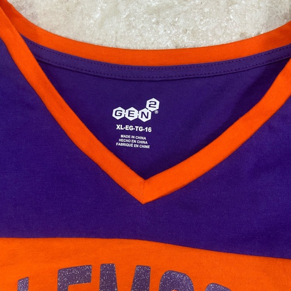 NWT Crop Kids Clemson Tigers Shirt - Orange and Purple - Picture 3 of 4